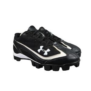 Under Armour Shoes Mens 8.5 Cleats Baseball Sport Black Molded Leadoff III Adult